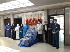 تبریک سال نو به بیماران و کارکنان بیمارستان خاتم الانبیاء (ص) توسط واحد فرهنگی این مجموعه در ساعات تحویل نوروز 1400